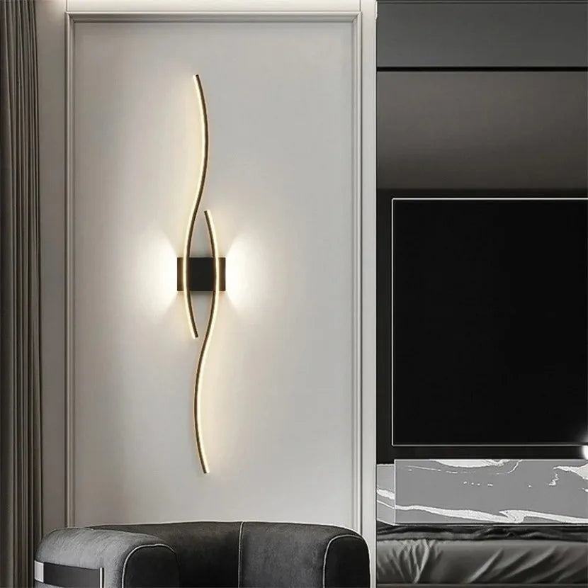 Applique Murale LED Moderne en Aluminium avec Télécommande et Gradation, Lumière Chaude et Froide