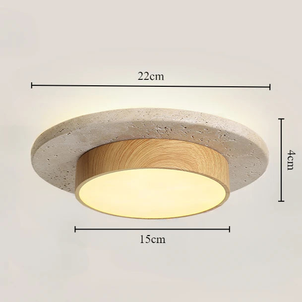 Plafonnier LED moderne en pierre style japonais pour salon et cuisine