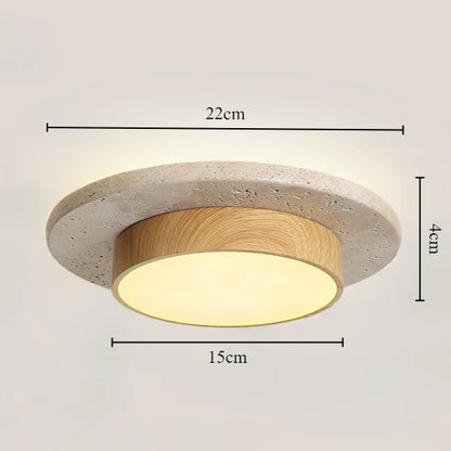 Plafonnier LED moderne en pierre style japonais pour salon et cuisine