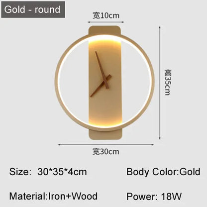 Applique Murale LED Nordique en Métal Noir et Or, Éclairage Intérieur Ambiance Chaleureuse