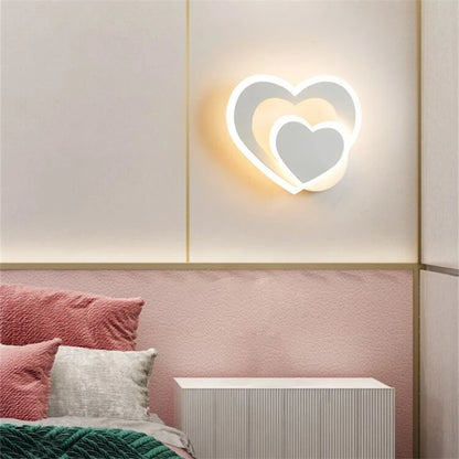 Applique Murale LED Cœur en Métal, Design Nordique, Lumière Ambiante Cosy