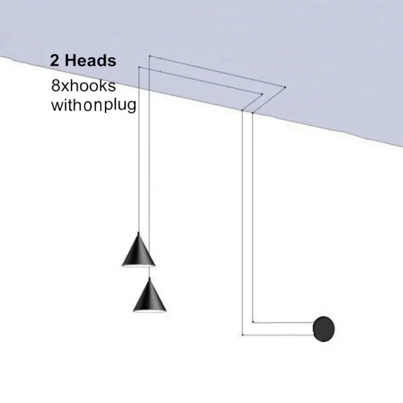 Suspension moderne en aluminium avec lumière chaude pour salon et chambre