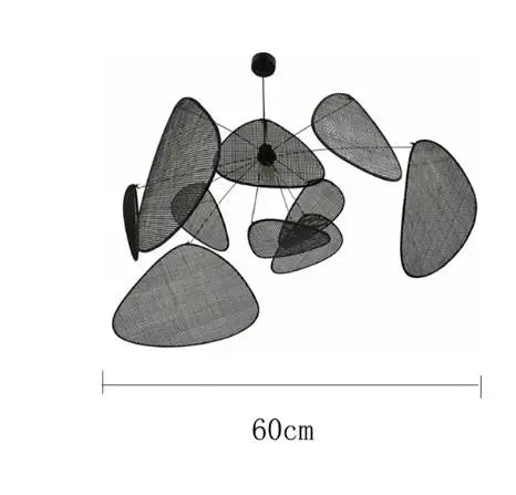 Suspension lustre en rotin et bambou E27 design créatif pour cuisine