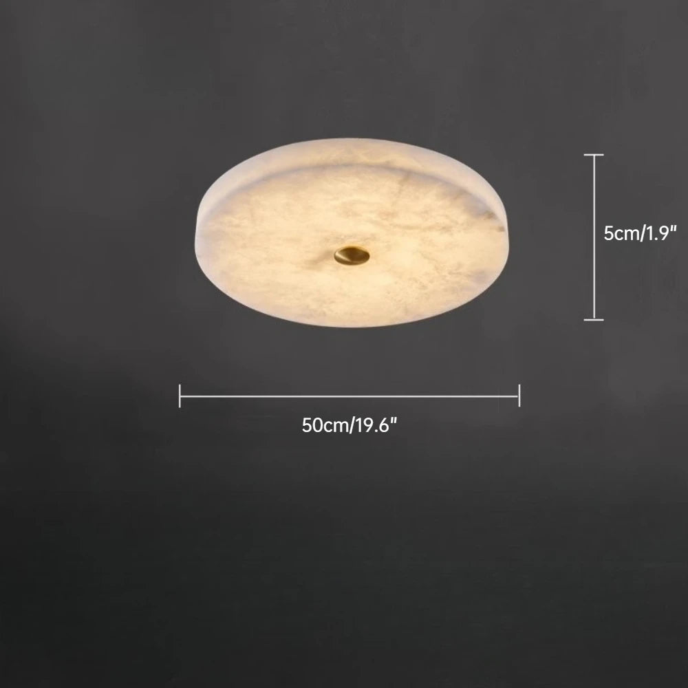 Plafonnier LED Circulaire en Marbre Naturel et Cuivre Ultra-Mince Moderne