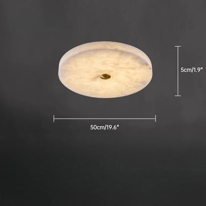 Plafonnier LED Circulaire en Marbre Naturel et Cuivre Ultra-Mince Moderne