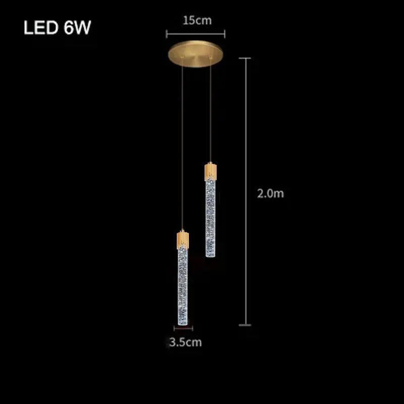 Suspension LED en cristal nordique pour salon et chambre, lumière chaude