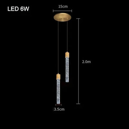 Suspension LED en cristal nordique pour salon et chambre, lumière chaude