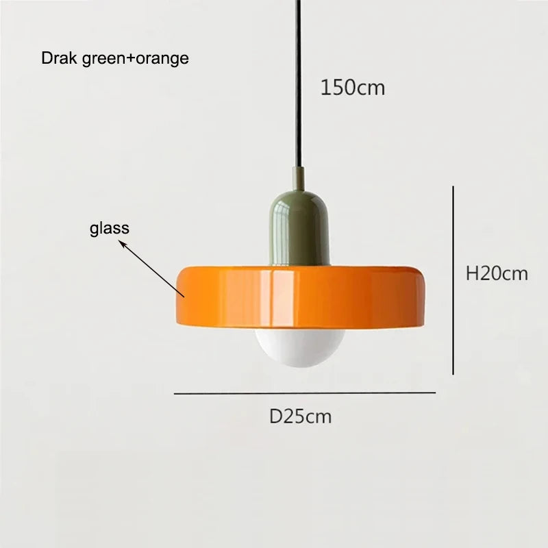 Suspension verre rétro nordique E27 LED lumière chaude pour intérieur