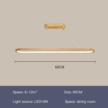 Suspension LED en bois design moderne, lumière blanche pour intérieur cosy