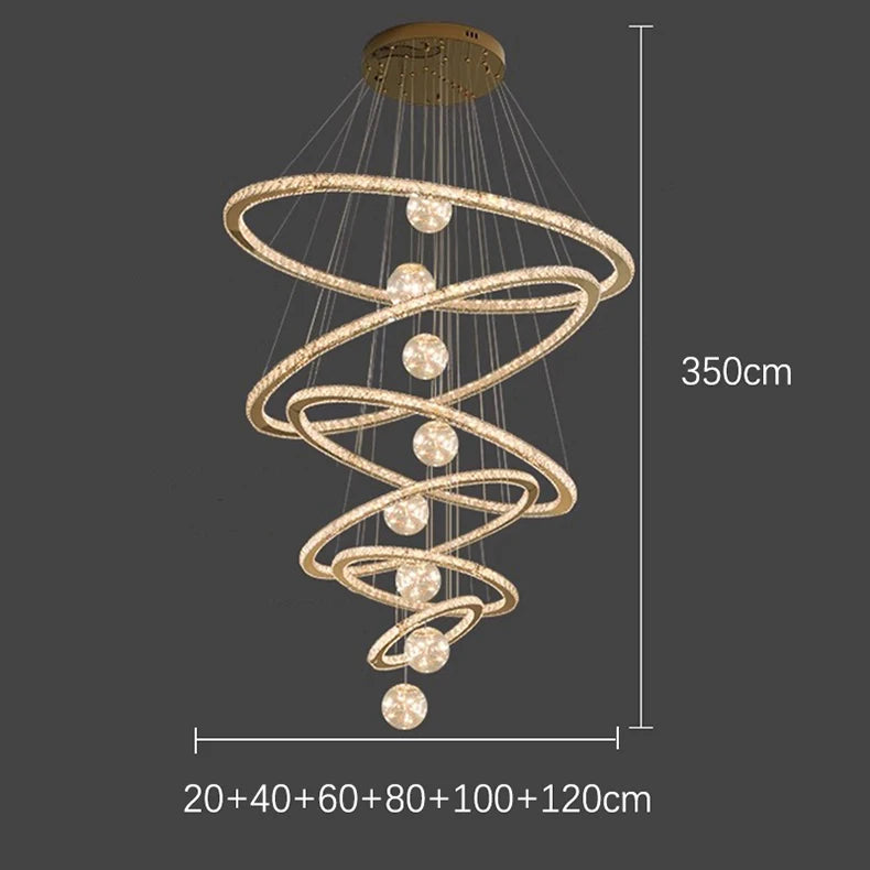 Lustre moderne en cristal nordique à lumière LED pour salon élégant