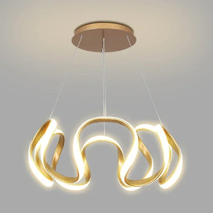 Suspension LED moderne nordique en aluminium, lumière chaude pour salon et salle à manger