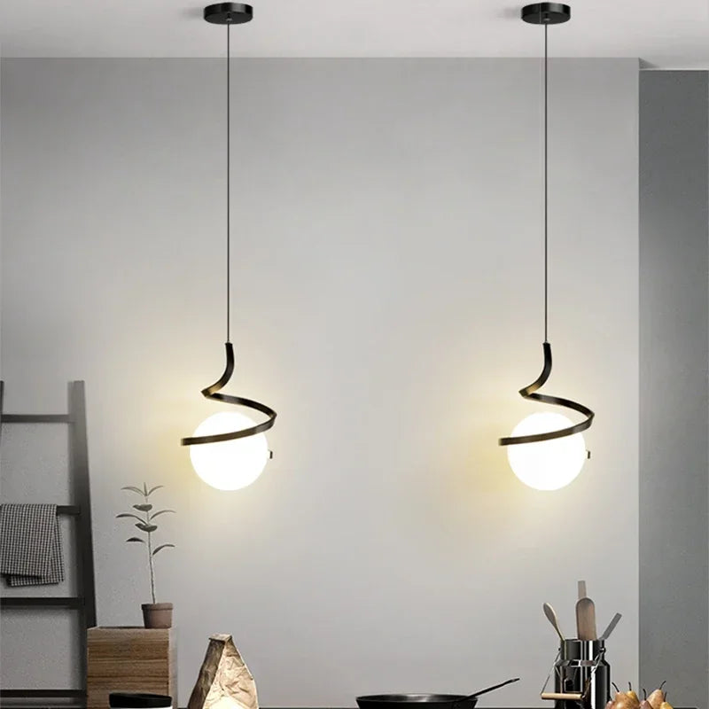 Suspension LED Nordique en Métal, Luminaire Moderne pour Salon et Chambre