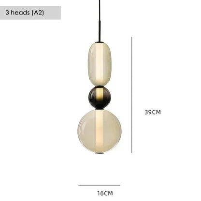 Suspension LED en verre coloré design nordique moderne pour intérieur