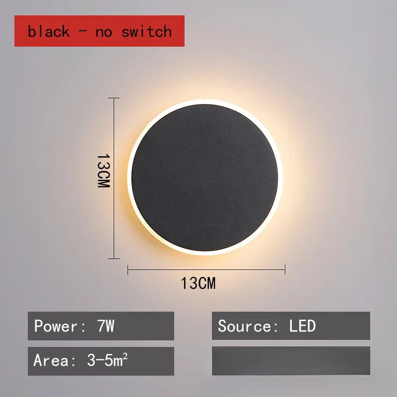 Applique Murale Ronde Nordique Moderne en Fer, Lumière Chaude Ambiance Cosy