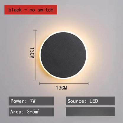 Applique Murale Ronde Nordique Moderne en Fer, Lumière Chaude Ambiance Cosy