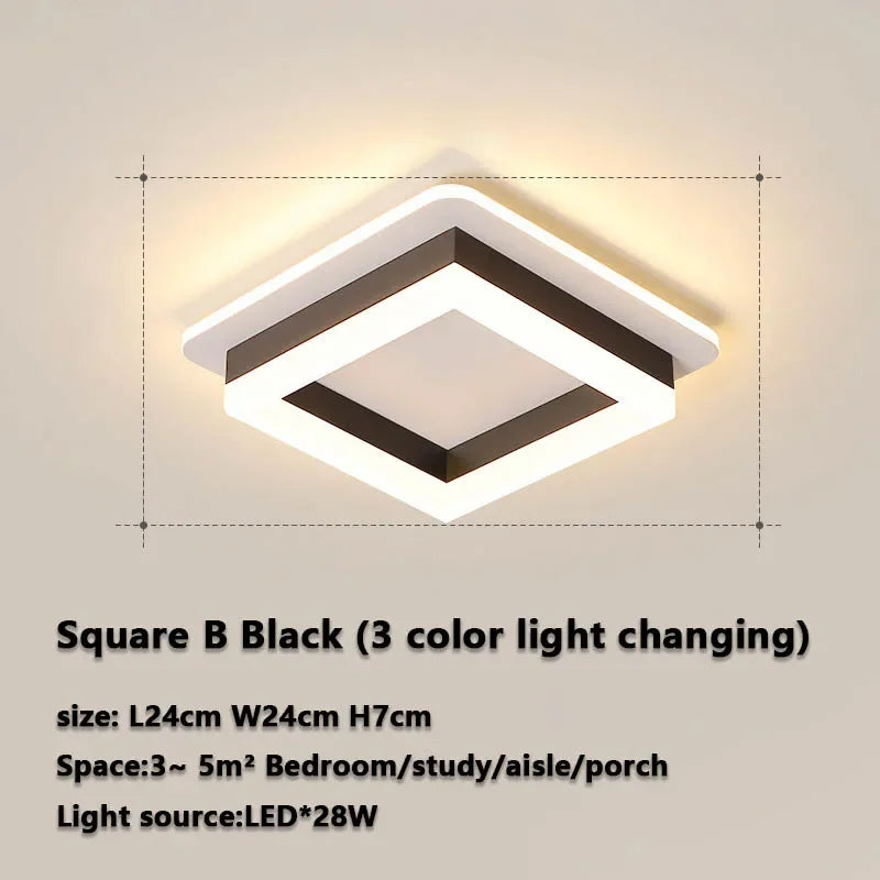 Plafonnier LED moderne 3 couleurs réglable pour chambre et salon