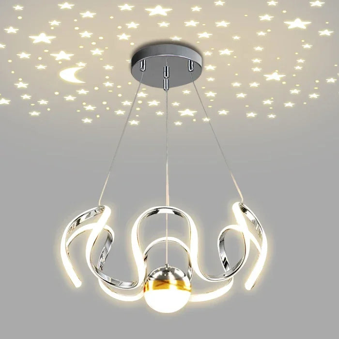 Suspension LED moderne nordique en aluminium, lumière chaude pour salon et salle à manger