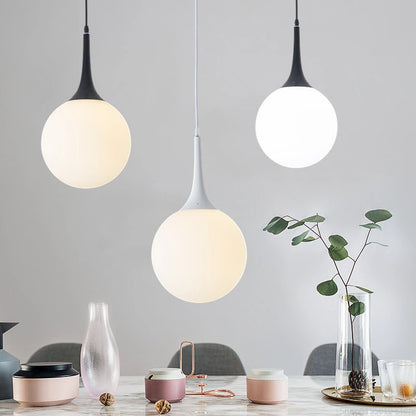 Suspension LED Boule en Verre Nordique, Luminaire Design Moderne