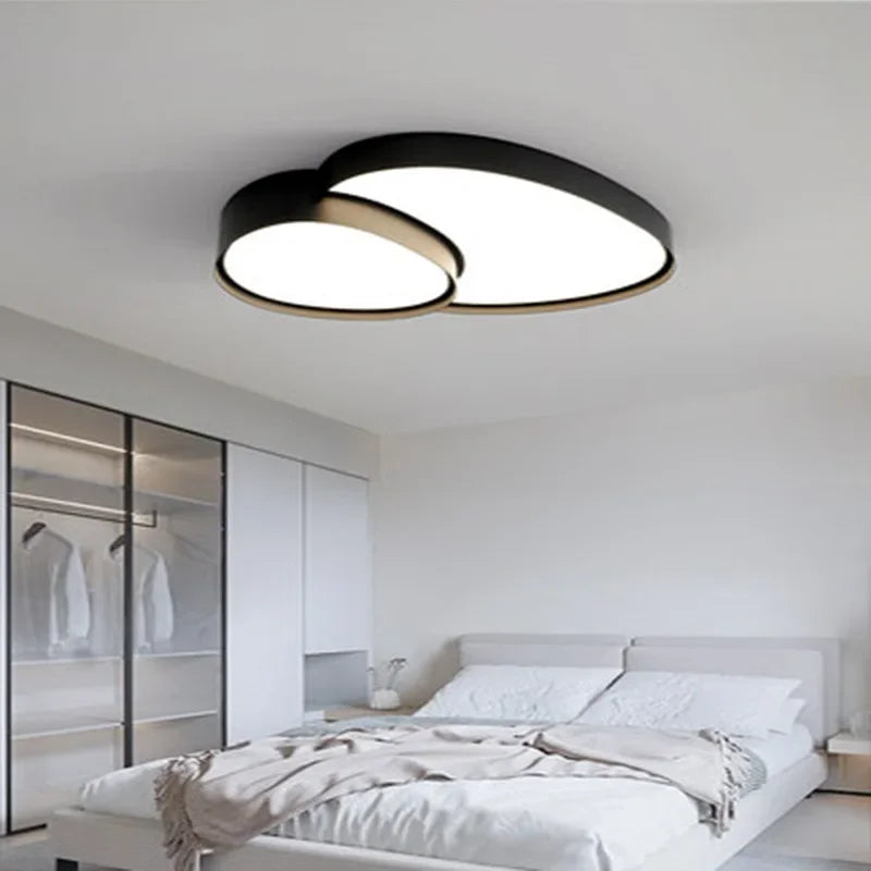 Plafonnier LED moderne en métal avec télécommande, lumière chaude et froide, éclairage intérieur pour salon et chambre