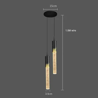Suspension LED en cristal nordique pour salon et chambre, lumière chaude
