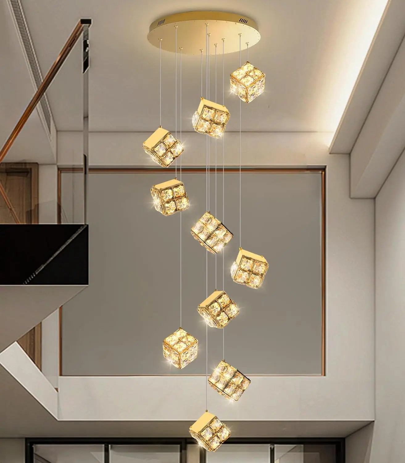 Lustre plafond moderne en cristal LED réglable 3000K-6000K