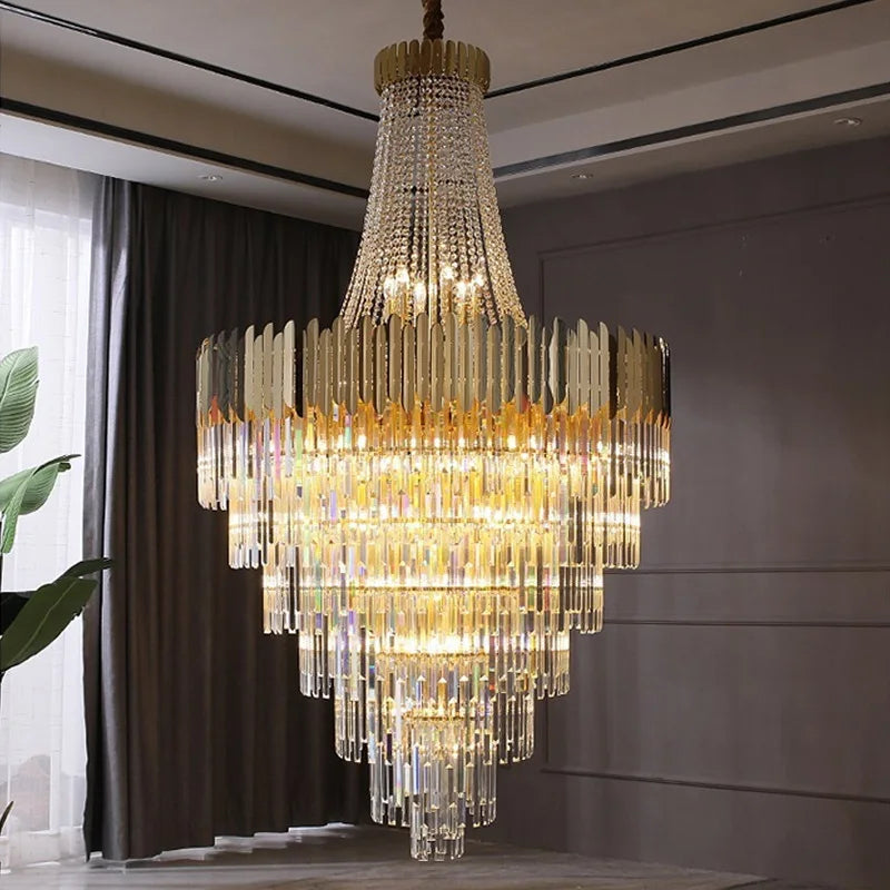 Lustre moderne en cristal de luxe pour salon, éclairage LED suspendu