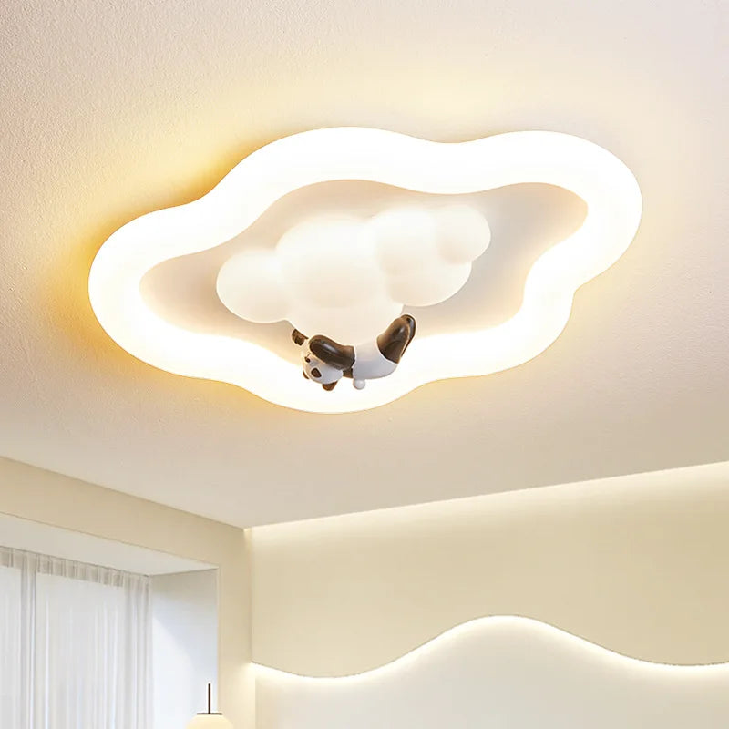 Plafonnier LED Nuage Moderne Crème pour Chambre Enfants et Bébé, Lumière Chaude