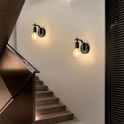 Applique Murale Nordique Industrielle en Fer E27 pour Intérieur