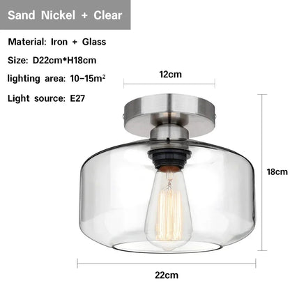 Plafonnier LED en verre design nordique moderne pour intérieur élégant