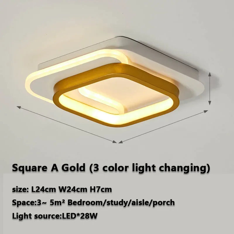 Plafonnier LED moderne 3 couleurs réglable pour chambre et salon