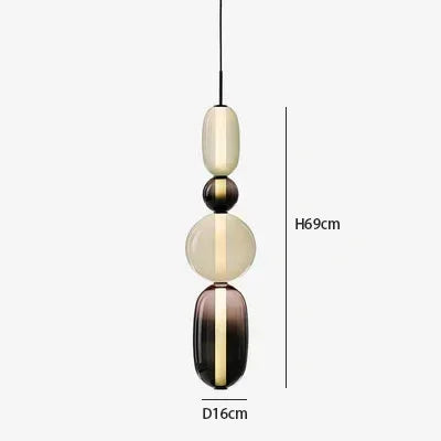 Suspension LED en verre coloré design nordique moderne pour intérieur