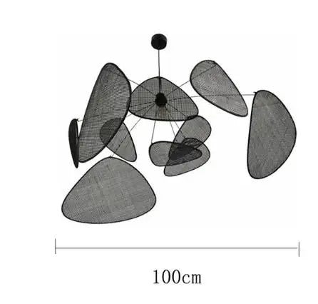 Suspension lustre en rotin et bambou E27 design créatif pour cuisine