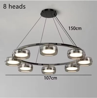 Suspension minimaliste en verre et métal pour salle à manger et cuisine