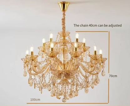 Lustre en cristal européen moderne pour salon et salle à manger élégante