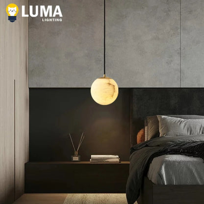 Suspension en cuivre massif et marbre espagnol, design luxe moderne