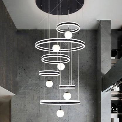 Suspension moderne en aluminium LED pour salle à manger, lumière modulable