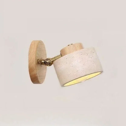 Applique Murale Pierre Jaune Style Japonais Wabi-Sabi avec Interrupteur, Ambiance Chaleureuse