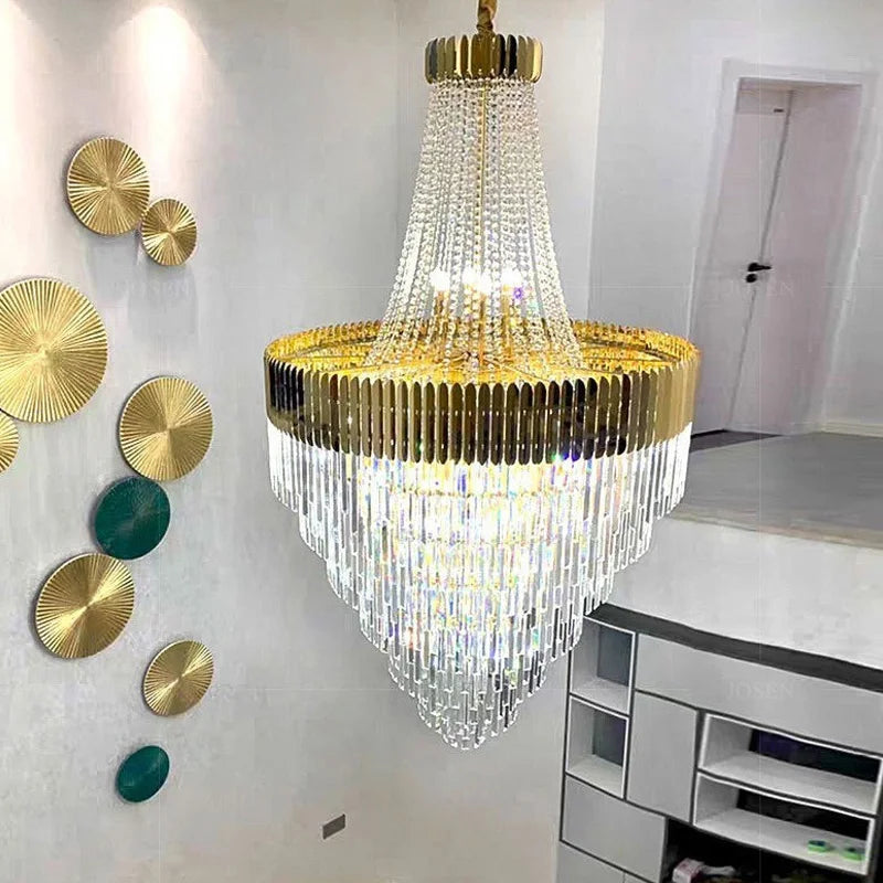 Lustre moderne en cristal de luxe pour salon, éclairage LED suspendu