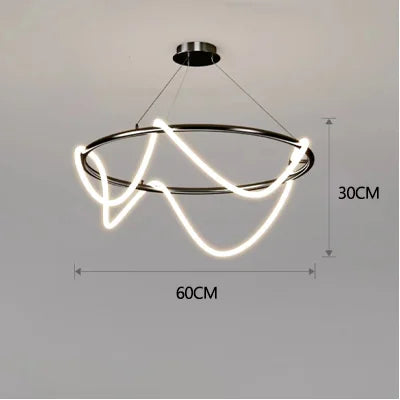 Suspension LED moderne à long tuyau pour salle à manger et bar, lumière chaude