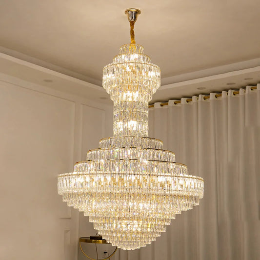 Lustre en cristal de luxe moderne pour salon et villa, éclairage LED élégant
