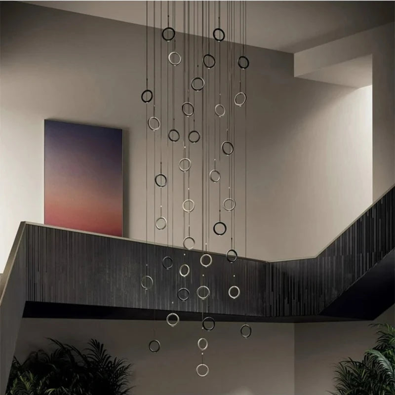 Suspension LED en métal style nordique, lumière chaude pour intérieur industriel