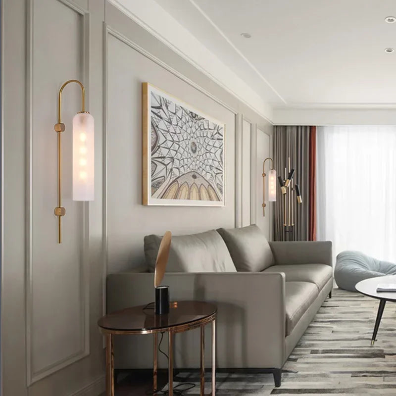 Applique Murale LED en Verre Moderne Luxe, Style Nordique, Lumière d’Ambiance