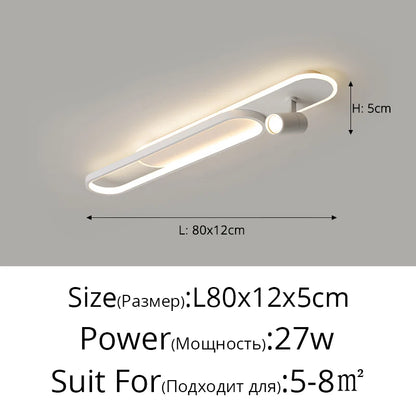 Plafonnier LED moderne avec projecteur or pour chambre et bureau