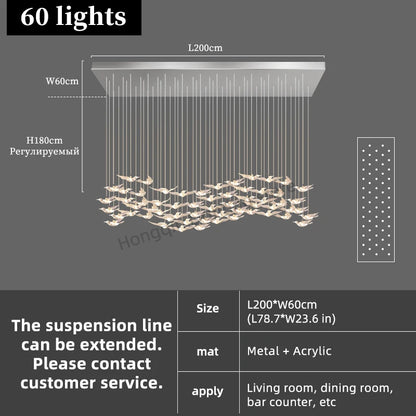 Lustre suspendu en verre et métal style moderne pour hall d’hôtel