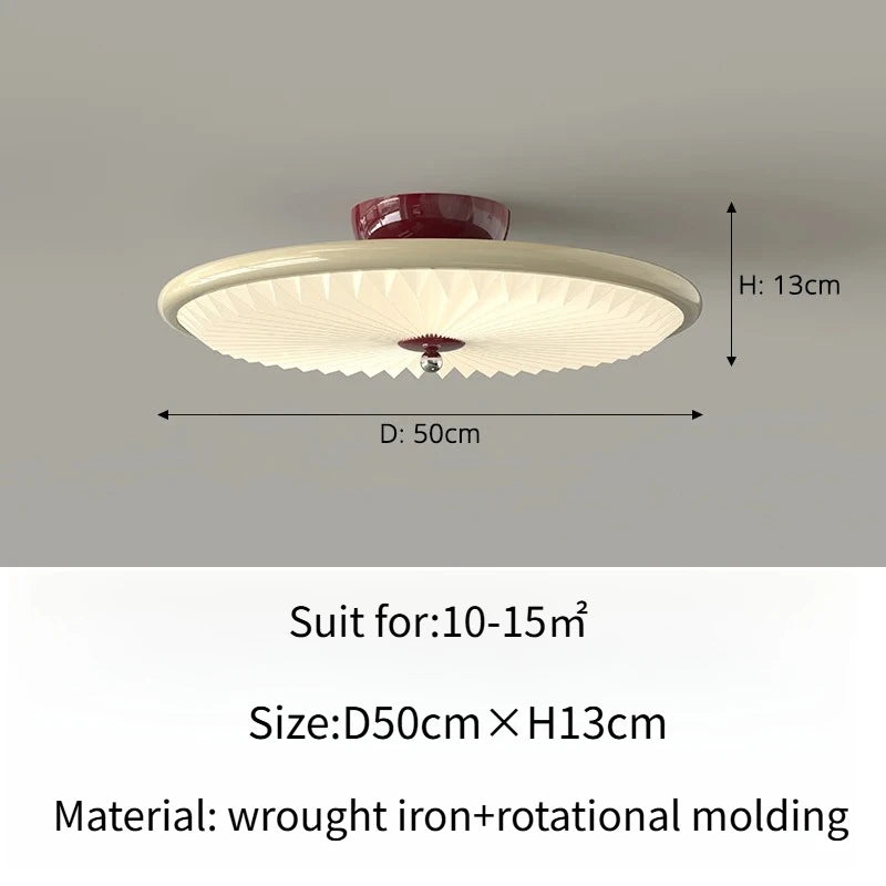 Plafonnier rétro crème style ancien en fer effet bois de noyer, lumière chaleureuse