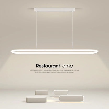 Suspension LED en aluminium noire ou blanche, lumière chaude pour table à manger