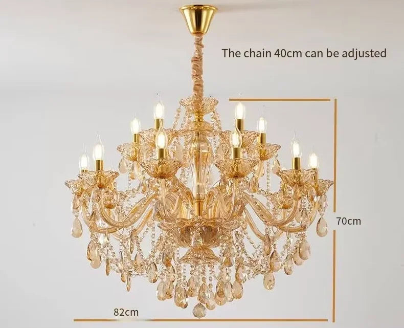 Lustre en cristal européen moderne pour salon et salle à manger élégante
