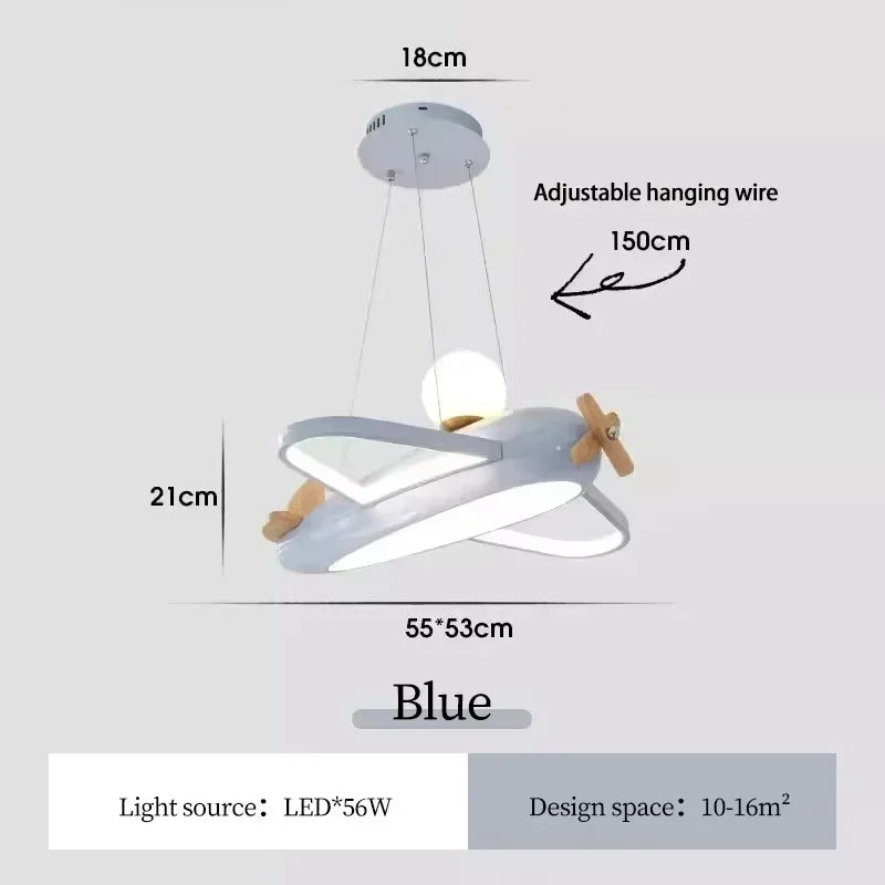 Plafonnier avion dessin animé LED blanc design créatif pour chambre enfant et salon