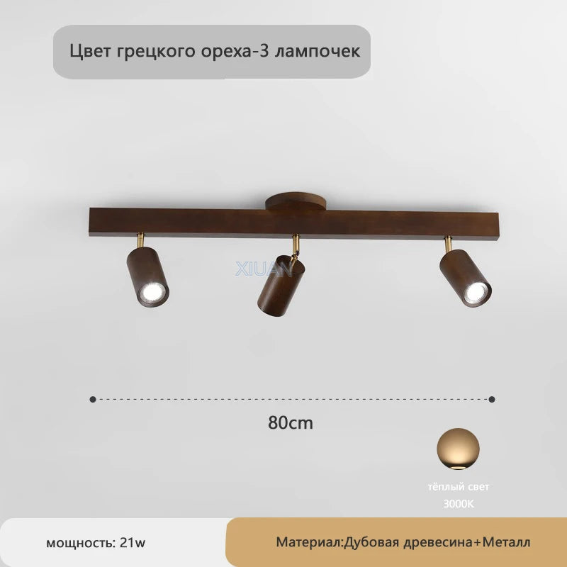 Plafonnier japonais en bois à lumière réglable pour salon et couloir