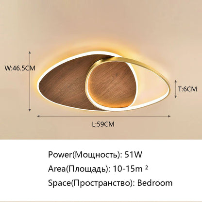 Plafonnier LED moderne en bois, éclairage d’intérieur décoratif pour chambre et salon